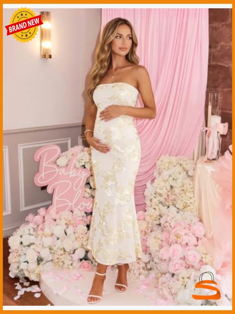 Strapless Floral Maxi Dress Bodycon Formal Cocktail Mermaid - Picture 2 of 7